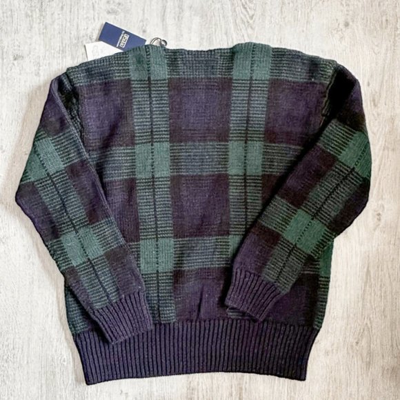 POLO RALPH LAUREN MANOS DEL URUGUAY Preppy Navy Green Plaid Knit Jumper NWT - Picture 5 of 9